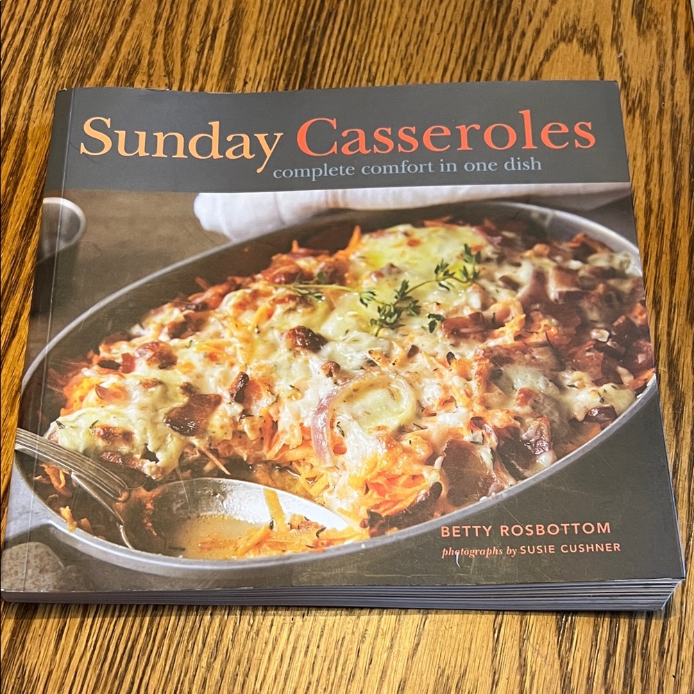 Chronicle Books Sunday Casseroles Cookbook - Warm Brown and Cream Cover